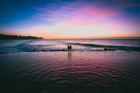 Landscape Photography Couple Sea Sunset Hd Wallpaper Wallpaper Flare