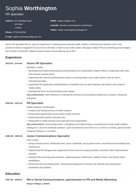 Good Personal Profile For Cv Example Printable Form Templates And Letter