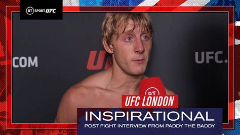 Truly Inspirational Message From Paddy The Baddy Pimblett Ufc London
