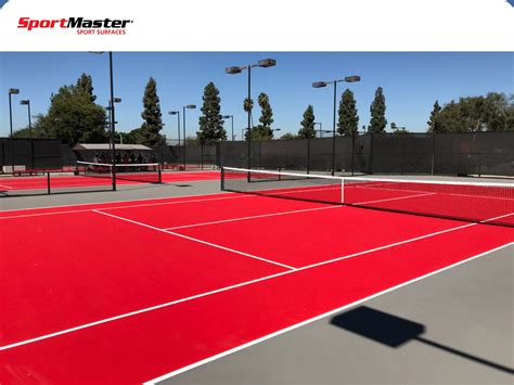 Sportmaster Brite Red And Gray Tennis Court Surfaces In California Indoor