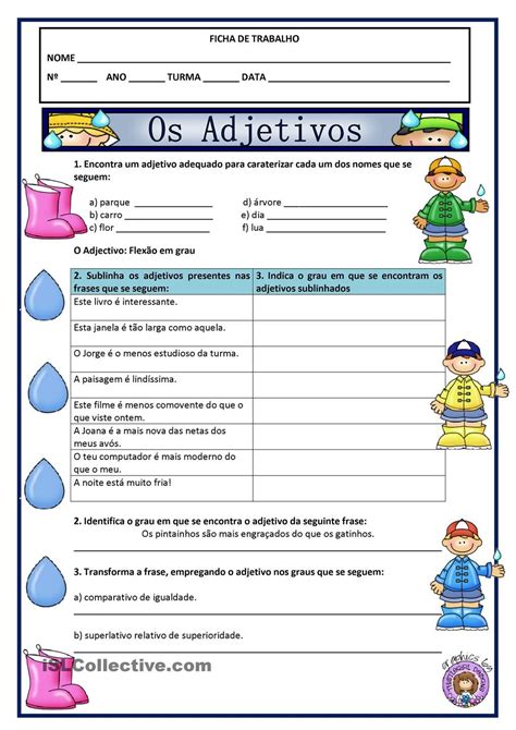 Atividades Sobre Adjetivos 8 Ano