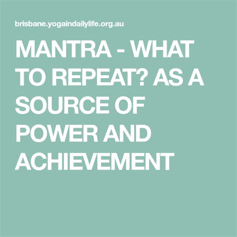 Mantra What To Repeat As A Source Of Power And Achievement Spiritual