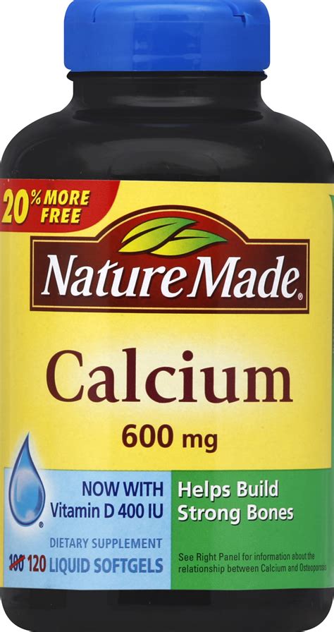 Before adding a vitamin d supplement, check to see if any of the other supplements, multivitamins, or medications you take contain vitamin d. Nature Made Calcium 600 mg with Vitamin D Liquid Soft-gels ...
