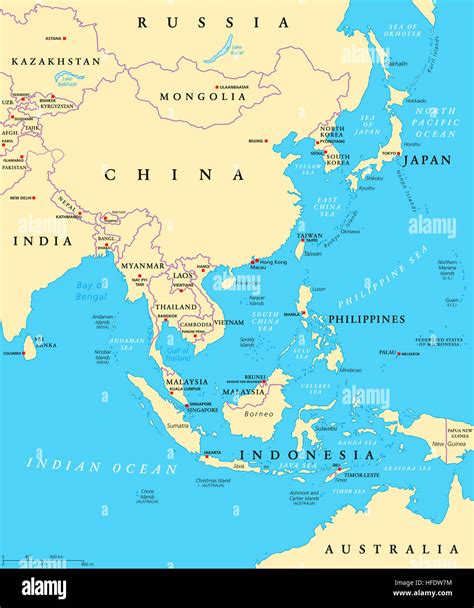 Asia Map With Capitals