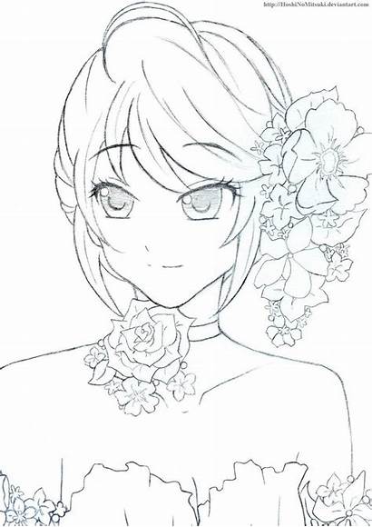 Anime Coloring Pages Drawings Sketches Colorful Drawing