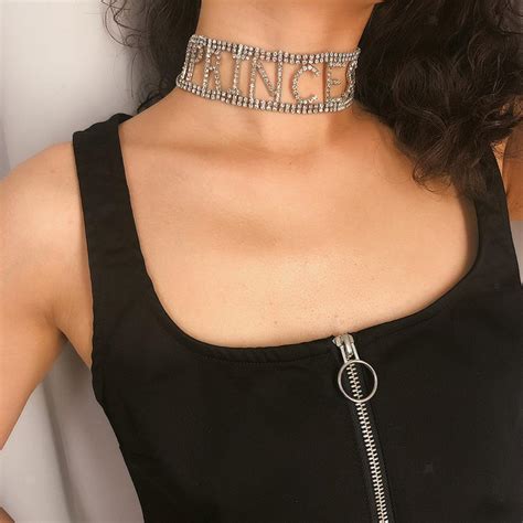 Women Girls Crystal Rhinestone Choker Necklace Princess Letter Sexy Jewelry Ebay