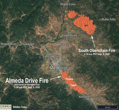 Glendower Fire Aka Almeda Fire Burns Toward Medford Oregon Wildfire Today