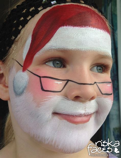 Super Cute Santa Face Painting Painted By Riska Faces Nz Christmas