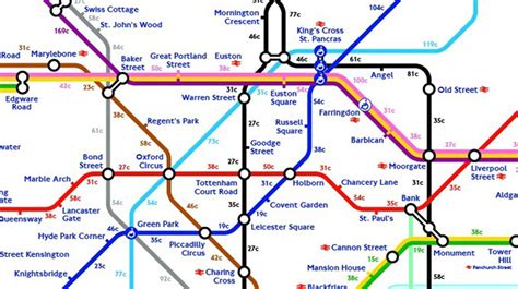 Tube Strike The Map That Shows Calories Burnt Walking Between