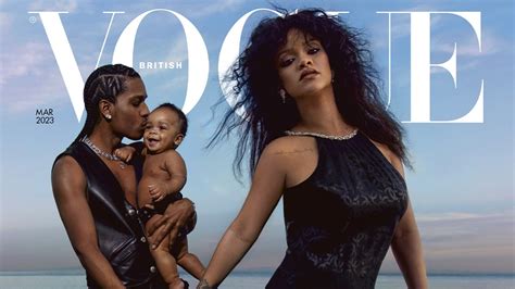 Rihanna Aap Rocky And Their Baby Star On British Vogues March 2023