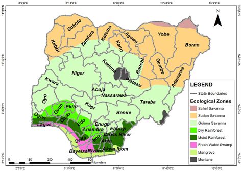 Nigeria S Ecological Zones And Major Forest Types The Country S Forest Download Scientific
