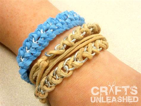 The beaded leather wrap bracelet: Easy DIY: Leather and Chain "Braid" Wrap Bracelet