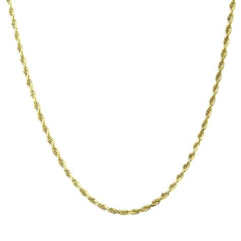 Aandm Aandm Womens Solid 14k Yellow Gold Rope Chain 18 Necklace