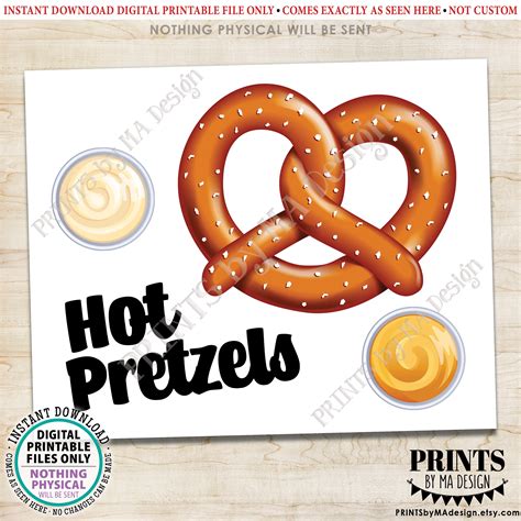 Hot Pretzels Sign Concession Snacks School Sports Concession Stand Festival Party Platter