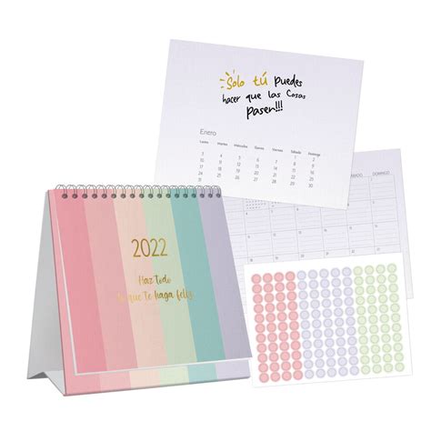 Calendario De Escritorio 2022 Pastel Paperstop
