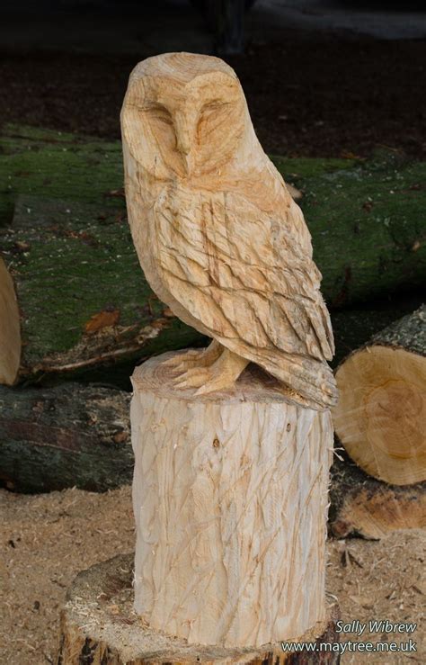Working On Another Sleeping Barn Owl Woodworking Sculpture