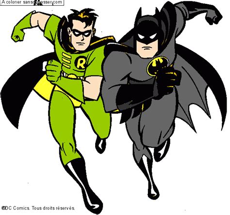 Dessin colorié  Batman et Robin par un invité  Sans Dépasser