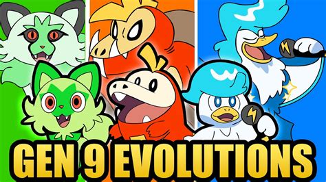 Pokémon Scarlet Violet Gen 9 Starters Evolution Youtube
