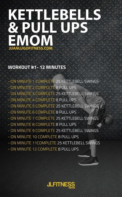 12 minute emom kettlebell swings and pull ups if you can t do pull ups do inverted rows