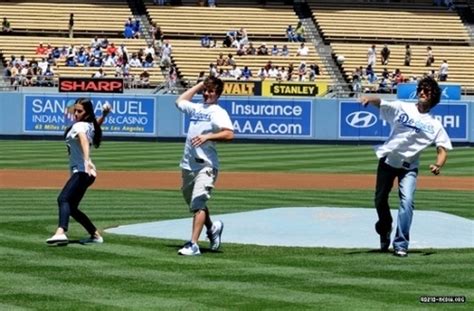 Matt Lanter Jessica Lowndes And Michael Steeger At Dodgers Game Liam