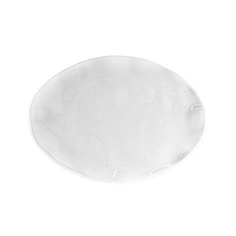 Ruffle White Melamine Small Oval Platter Q Home