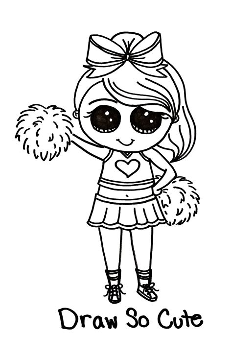 Explore 623989 free printable coloring pages for your kids and adults. Draw So Cute Cheerleader - Tipsy Scribbles - A picture ...