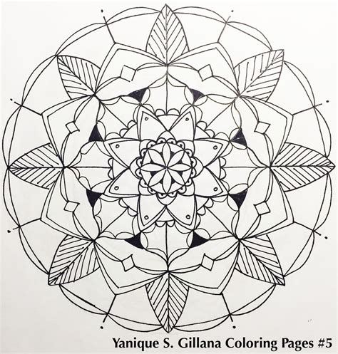 Yanique S. Gillana: Weekly Coloring for Relaxation: Mandala #5