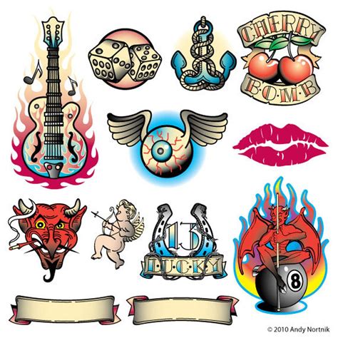 Tattoo Clip Art Commercial And Personal Use Etsy Cartoon Tattoos