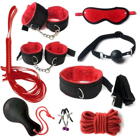 pu leather sex bondage set bdsm restraints sex toys adult game hand cuffs footcuff whip