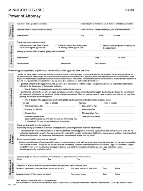 Minnesota Power Of Attorney Form Free Templates In Pdf Word Excel