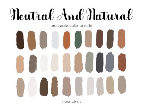 Neutral And Natural Procreate Color Palette Hex Code Ipad Color