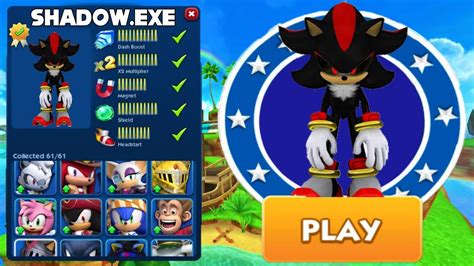 Sonic Dash Shadowexe New Character Unlocked And Fully Upgraded All