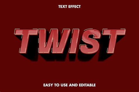 Premium Vector Text Effect Twist Editable Font Style
