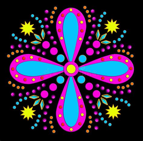 Basically, all popular wallpapers are changing regularly. Funky flower stock illustration. Image of colourful, retro - 10560233