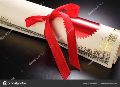 Roll Certificate With Ribbon Stock Photo By ©eskaylim 138921552