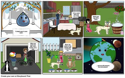The plantation, restoration, and maintenance of green trees are vital to save the degenerating environment. 4 simple ways to save water Storyboard by mila77