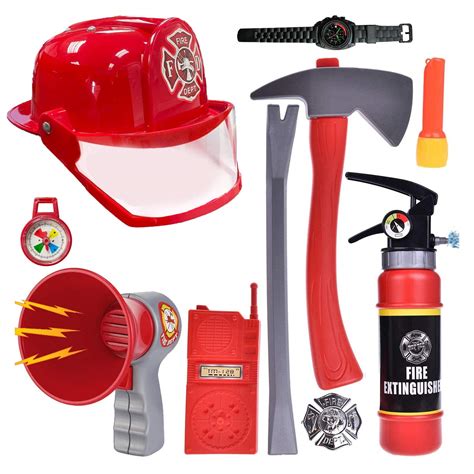 Buy Liberty Imports 10 Pcs Fireman Gear Firefighter Costume Role Play