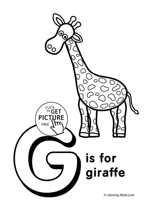 Letter G Coloring Pages Of Alphabet G Letter Words For Kids