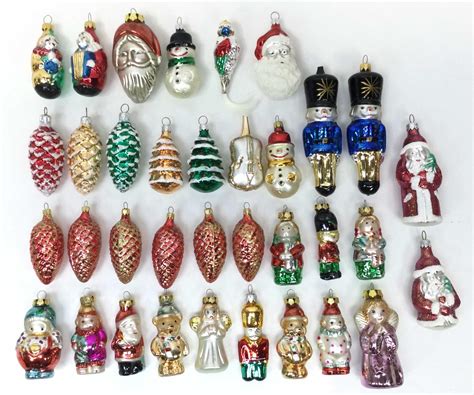 Lot 35 Hand Blown Glass Christmas Ornaments