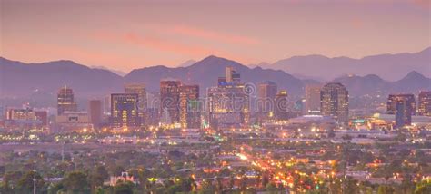 Phoenix City Downtown Skyline Cityscape Of Arizona In Usa Stock Photo