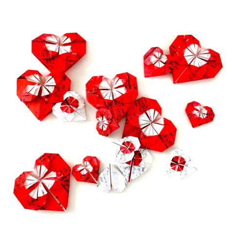 Tutorial Valentines Day Origami Heart Lyric Art