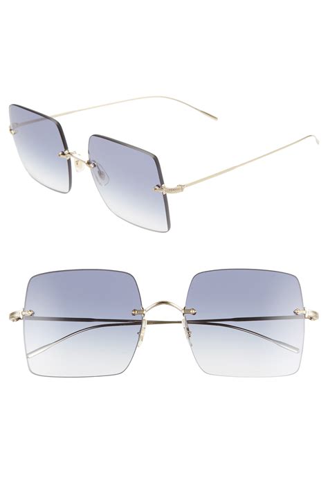 Oliver Peoples Oishe 57mm Gradient Rimless Square Sunglasses Nordstrom Gold Sunglasses
