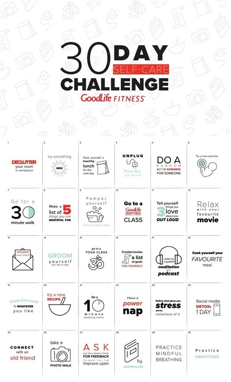 30 Day Self Care Challenge The Goodlife Fitness Blog