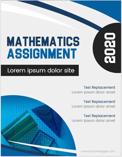 5 Best Editable Mathematics Assignment Cover Pages Ms