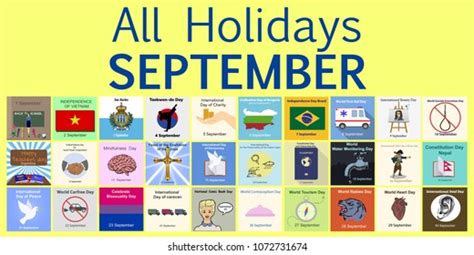 September All Holidays Greeting Cards Vector Stock Vector Royalty Free