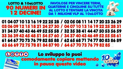 Nuovo Sistema 10elotto E Lotto 90 Numeri In 12 Decine Youtube