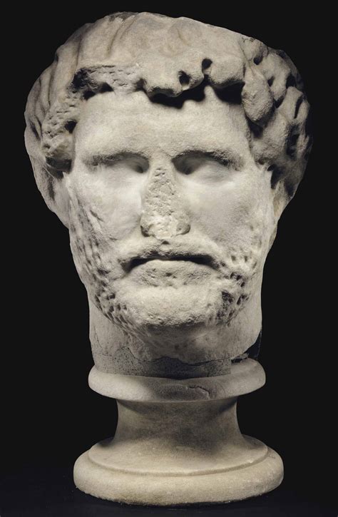 A Colossal Roman Marble Portrait Head Of The Emperor Hadrian Reign
