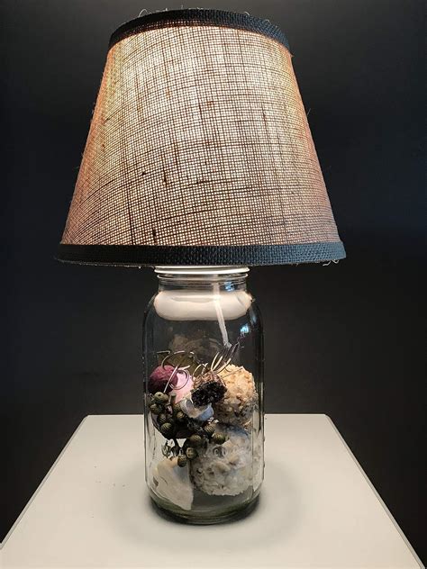 Mason Jar Lamp Distressed Lamp Table Lamp Rustic Accent