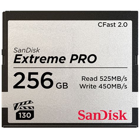 Sandisk 256gb Extreme Pro Cfast 20 Memory Card Sdcfsp 256g A46d