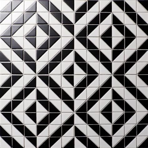 High Quality White Black Triangle Tile Mosaic Porcelain Kitchen